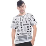 Pattern Hipster Abstract Form Geometric Line Variety Shapes Polkadots Fashion Style Seamless Men s Sport Top