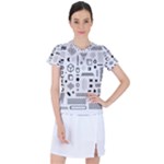 Pattern Hipster Abstract Form Geometric Line Variety Shapes Polkadots Fashion Style Seamless Women s Sports Top