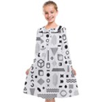 Pattern Hipster Abstract Form Geometric Line Variety Shapes Polkadots Fashion Style Seamless Kids  Midi Sailor Dress