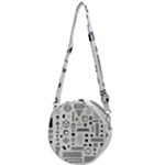 Pattern Hipster Abstract Form Geometric Line Variety Shapes Polkadots Fashion Style Seamless Crossbody Circle Bag