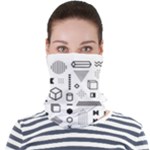 Pattern Hipster Abstract Form Geometric Line Variety Shapes Polkadots Fashion Style Seamless Face Seamless Bandana (Adult)