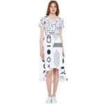 Pattern Hipster Abstract Form Geometric Line Variety Shapes Polkadots Fashion Style Seamless High Low Boho Dress