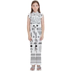 Kids  Sleeveless Ruffle Edge Band Collar Chiffon One Piece 