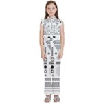Pattern Hipster Abstract Form Geometric Line Variety Shapes Polkadots Fashion Style Seamless Kids  Sleeveless Ruffle Edge Band Collar Chiffon One Piece