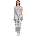 Pattern Hipster Abstract Form Geometric Line Variety Shapes Polkadots Fashion Style Seamless V-Neck Camisole Jumpsuit