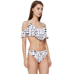 Ruffle Edge Tie Up Bikini Set	 