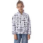 Pattern Hipster Abstract Form Geometric Line Variety Shapes Polkadots Fashion Style Seamless Kids  Half Zip Hoodie