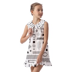 Kids  Pilgrim Collar Ruffle Hem Dress 