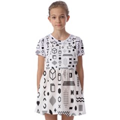 Kids  Short Sleeve Pinafore Style Dress 
