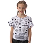 Pattern Hipster Abstract Form Geometric Line Variety Shapes Polkadots Fashion Style Seamless Kids  Cut Out Flutter Sleeves