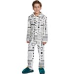 Pattern Hipster Abstract Form Geometric Line Variety Shapes Polkadots Fashion Style Seamless Kids  Long Sleeve Velvet Pajamas Set