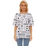 Pattern Hipster Abstract Form Geometric Line Variety Shapes Polkadots Fashion Style Seamless Oversized Basic T-Shirt