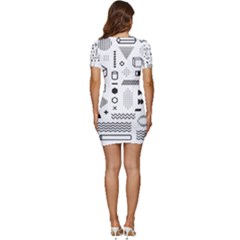 Low Cut Cap Sleeve Mini Dress 
