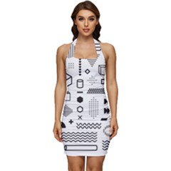 Sleeveless Wide Square Neckline Ruched Bodycon Dress 