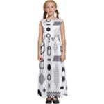 Pattern Hipster Abstract Form Geometric Line Variety Shapes Polkadots Fashion Style Seamless Kids  Satin Sleeveless Maxi Dress