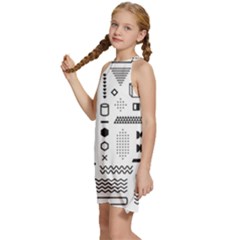 Kids  Halter Collar Waist Tie Chiffon Dress 