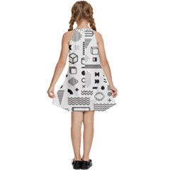 Kids  Halter Collar Waist Tie Chiffon Dress 