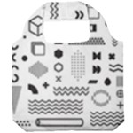 Pattern Hipster Abstract Form Geometric Line Variety Shapes Polkadots Fashion Style Seamless Foldable Grocery Recycle Bag