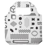 Pattern Hipster Abstract Form Geometric Line Variety Shapes Polkadots Fashion Style Seamless Premium Foldable Grocery Recycle Bag