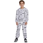 Pattern Hipster Abstract Form Geometric Line Variety Shapes Polkadots Fashion Style Seamless Kids  Sweatshirt set