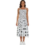 Pattern Hipster Abstract Form Geometric Line Variety Shapes Polkadots Fashion Style Seamless Sleeveless Shoulder Straps Boho Dress