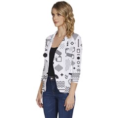 Women s One-Button 3/4 Sleeve Short Jacket 