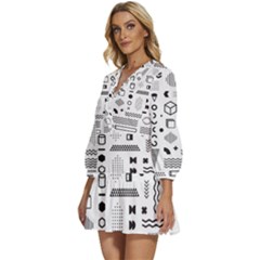 V-Neck Placket Mini Dress 