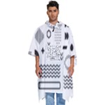 Pattern Hipster Abstract Form Geometric Line Variety Shapes Polkadots Fashion Style Seamless Men s Hooded Rain Ponchos