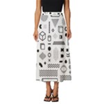 Pattern Hipster Abstract Form Geometric Line Variety Shapes Polkadots Fashion Style Seamless Classic Midi Chiffon Skirt
