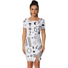 Fitted Knot Split End Bodycon Dress 