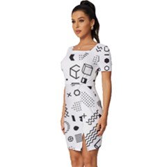 Fitted Knot Split End Bodycon Dress 
