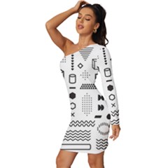 Long Sleeve One Shoulder Mini Dress 
