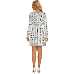 Long Sleeve Wide Neck Velvet Dress 