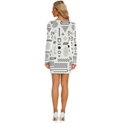 Long Sleeve Square Neck Bodycon Velvet Dress 