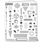 Pattern Hipster Abstract Form Geometric Line Variety Shapes Polkadots Fashion Style Seamless 8  x 10  Hardcover Notebook