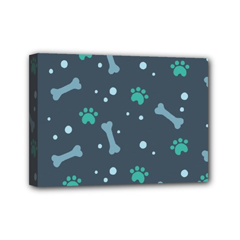 Bons Foot Prints Pattern Background Mini Canvas 7  x 5  (Stretched) from ArtsNow.com
