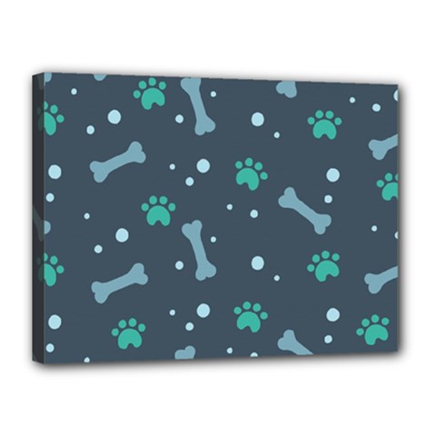 Bons Foot Prints Pattern Background Canvas 16  x 12  (Stretched) from ArtsNow.com