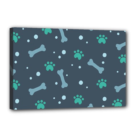 Bons Foot Prints Pattern Background Canvas 18  x 12  (Stretched) from ArtsNow.com