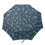 Bons Foot Prints Pattern Background Folding Umbrellas