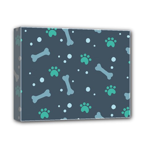 Bons Foot Prints Pattern Background Deluxe Canvas 14  x 11  (Stretched) from ArtsNow.com