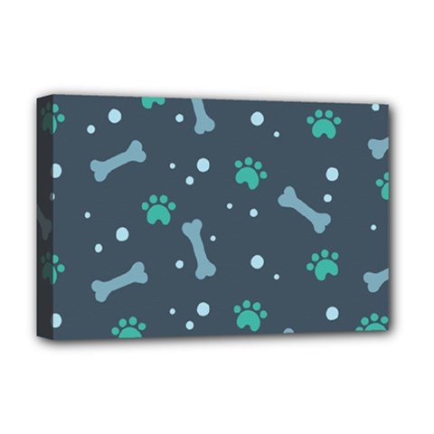 Bons Foot Prints Pattern Background Deluxe Canvas 18  x 12  (Stretched) from ArtsNow.com