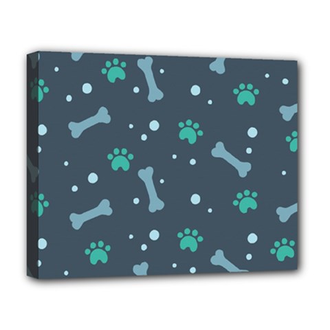 Bons Foot Prints Pattern Background Deluxe Canvas 20  x 16  (Stretched) from ArtsNow.com