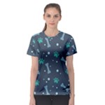 Bons Foot Prints Pattern Background Women s Sport Mesh T-Shirt