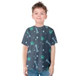 Bons Foot Prints Pattern Background Kids  Cotton T-Shirt