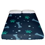 Bons Foot Prints Pattern Background Fitted Sheet (Queen Size)