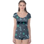 Bons Foot Prints Pattern Background Boyleg Leotard 