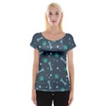 Bons Foot Prints Pattern Background Cap Sleeve Top