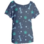 Bons Foot Prints Pattern Background Women s Oversized T-Shirt