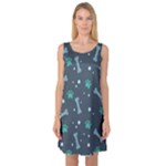 Bons Foot Prints Pattern Background Sleeveless Satin Nightdress