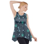 Bons Foot Prints Pattern Background Side Drop Tank Tunic
